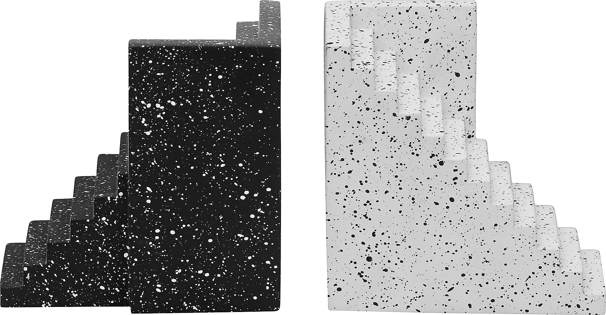 Poehnert Black and White Stairway Bookends, Set of 2