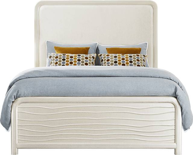 Point Loma White 3 Pc King Panel Bed - Thumbnail - Image 1