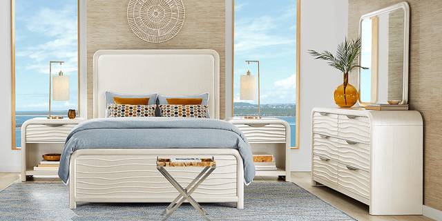 Point Loma White 5 Pc King Panel Bedroom - Thumbnail - Image 2