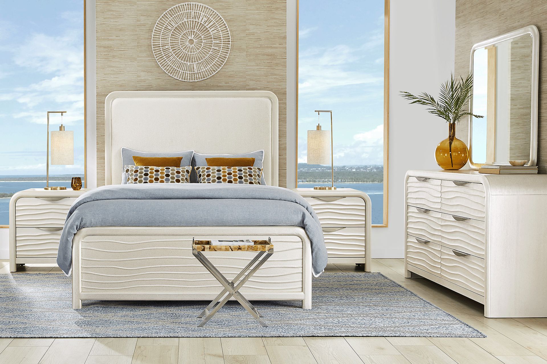 Point Loma White 7 Pc King Panel Bedroom - Image 1