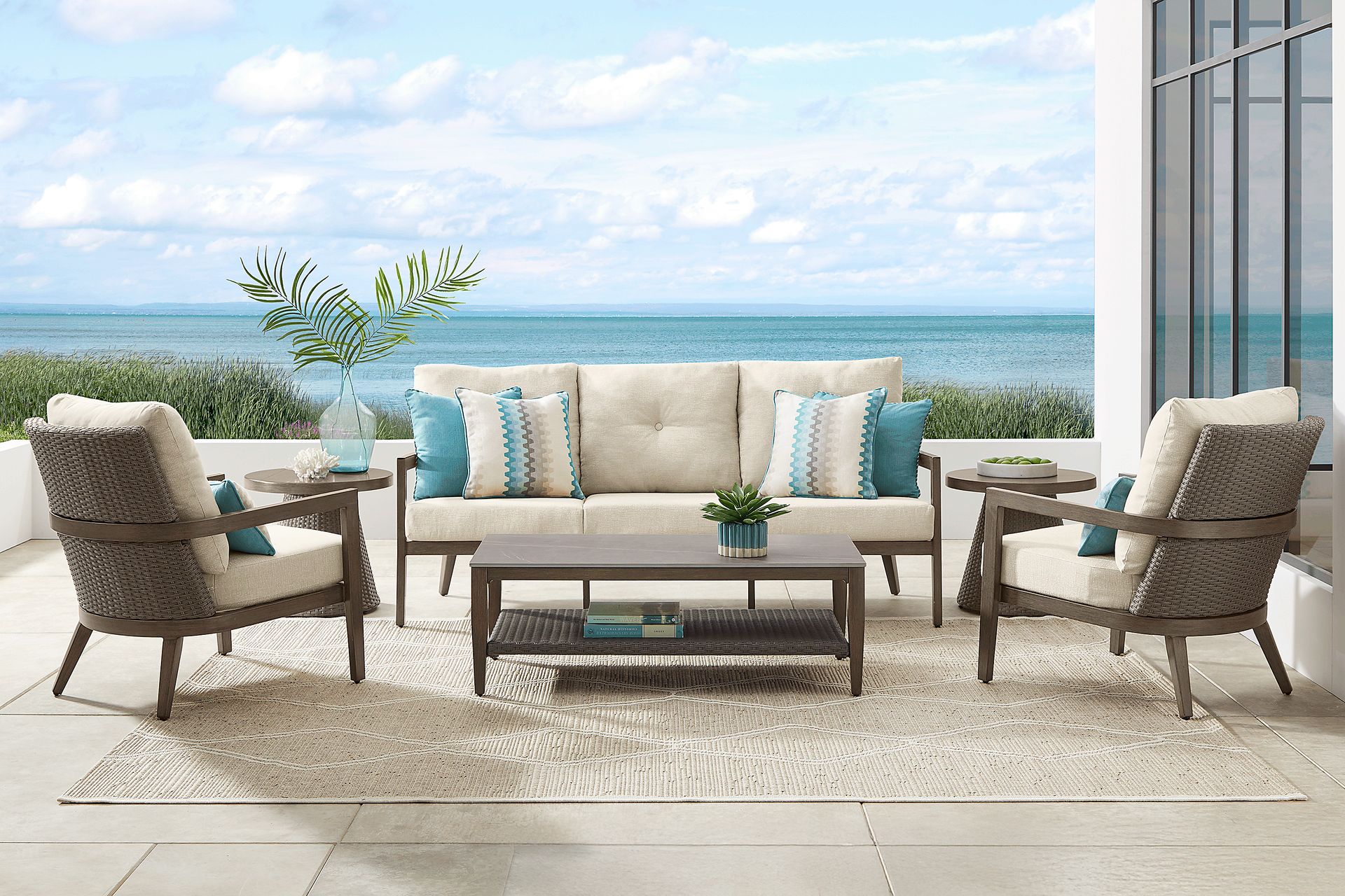 Point Reyes Brown 4 Pc Outdoor Seating Set - Image 1