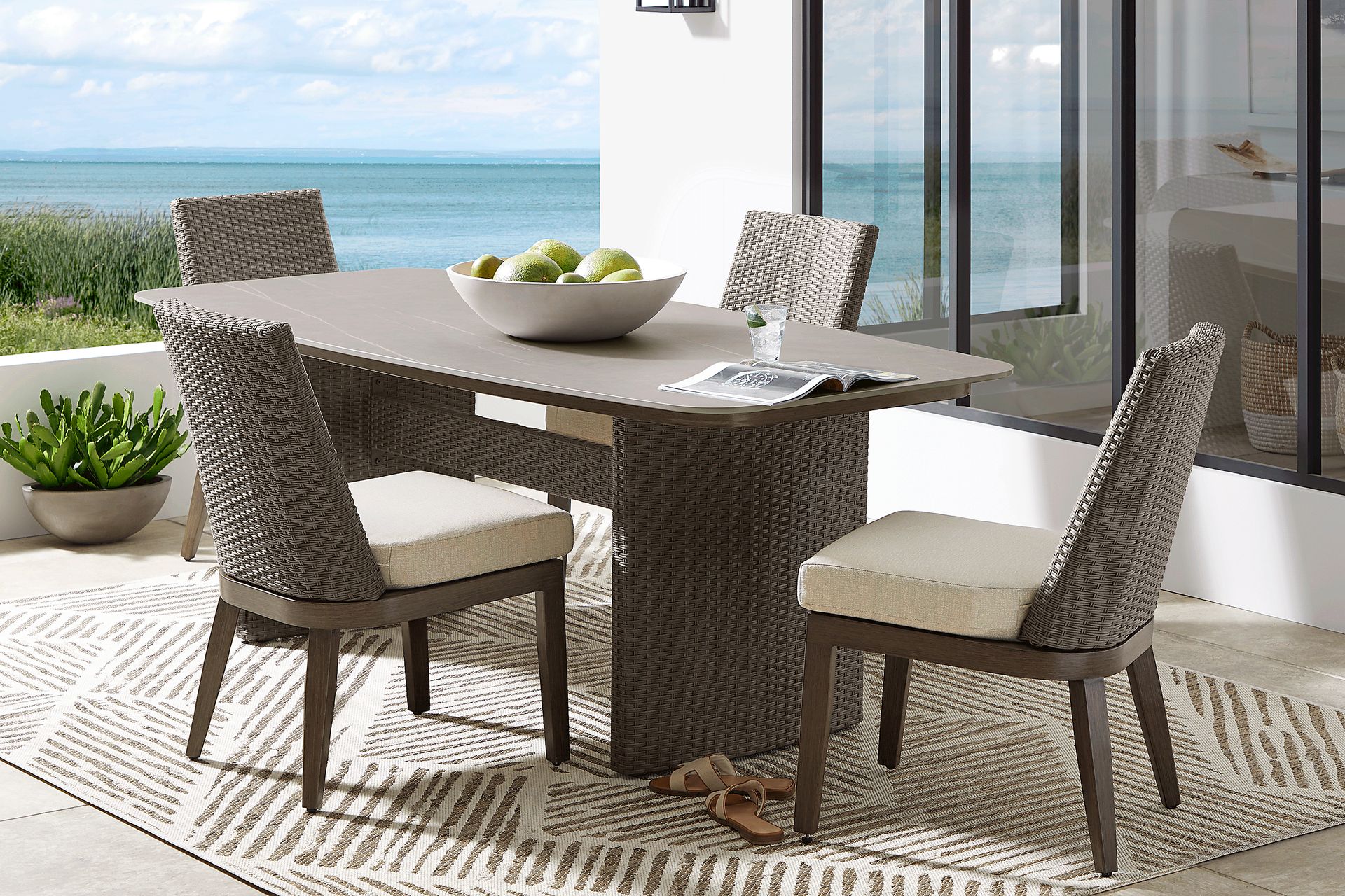 Point Reyes Brown 5 Pc Outdoor Dining Set - Image 1
