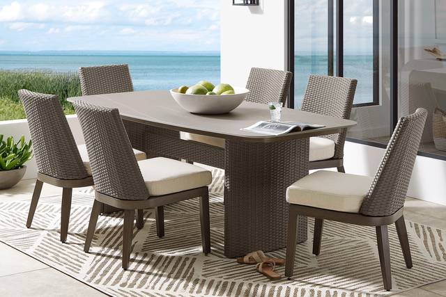 Point Reyes Brown 7 Pc Outdoor Dining Set - Thumbnail - Image 1