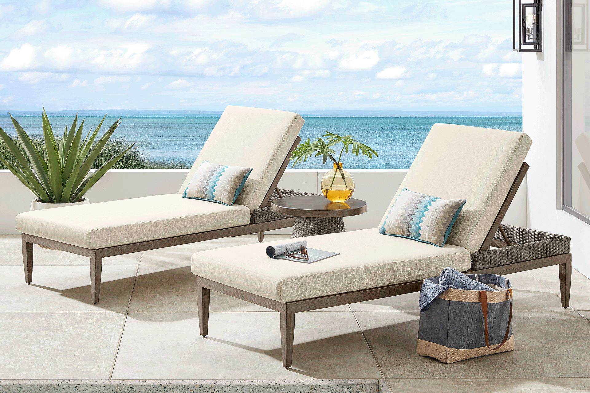 Point Reyes Brown Outdoor Chaise, Set of 2 - Image 1