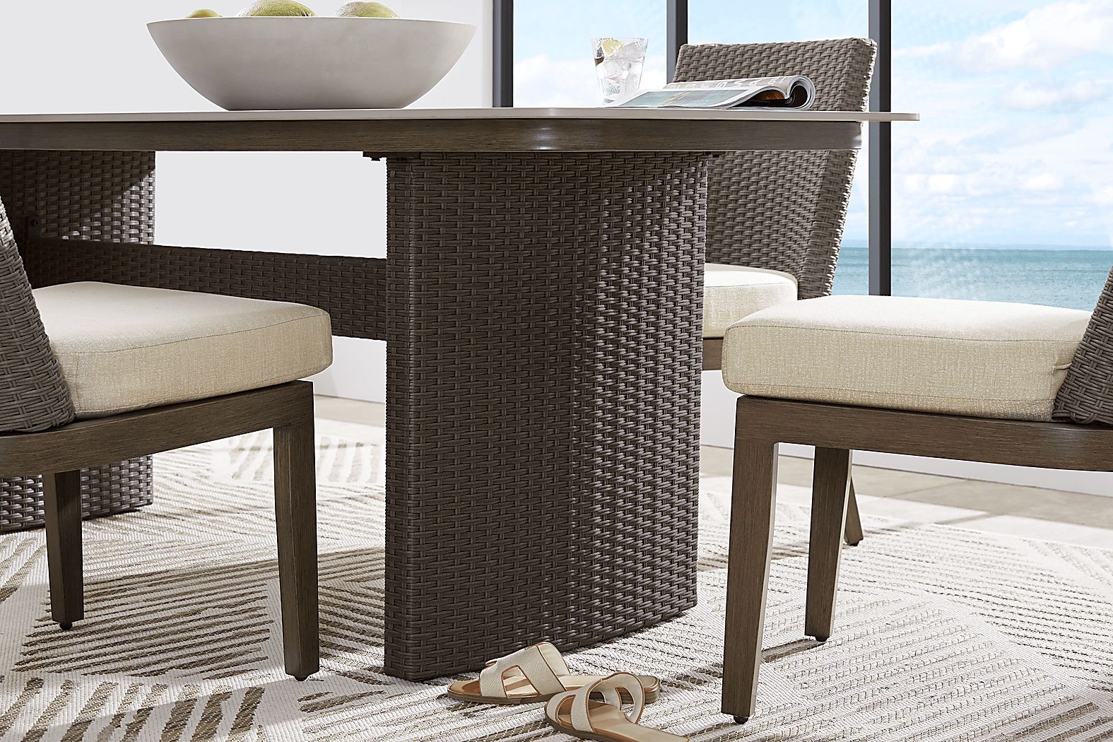 Point Reyes Brown 5 Pc Outdoor Dining Set - Thumbnail 2