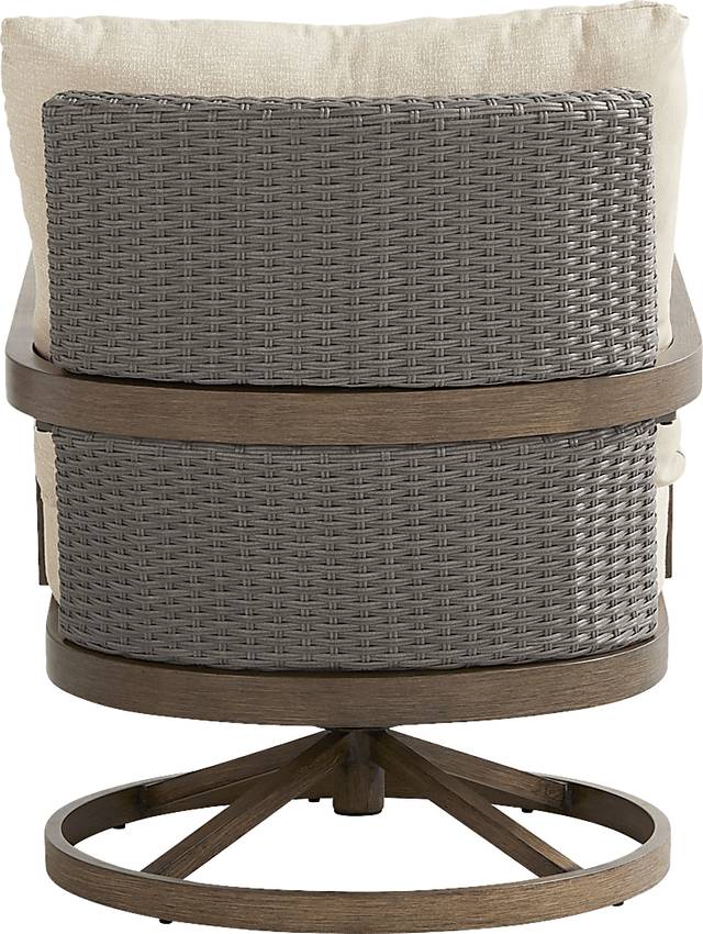 Point Reyes Brown Outdoor Swivel Rocker Chair - Thumbnail - Image 3