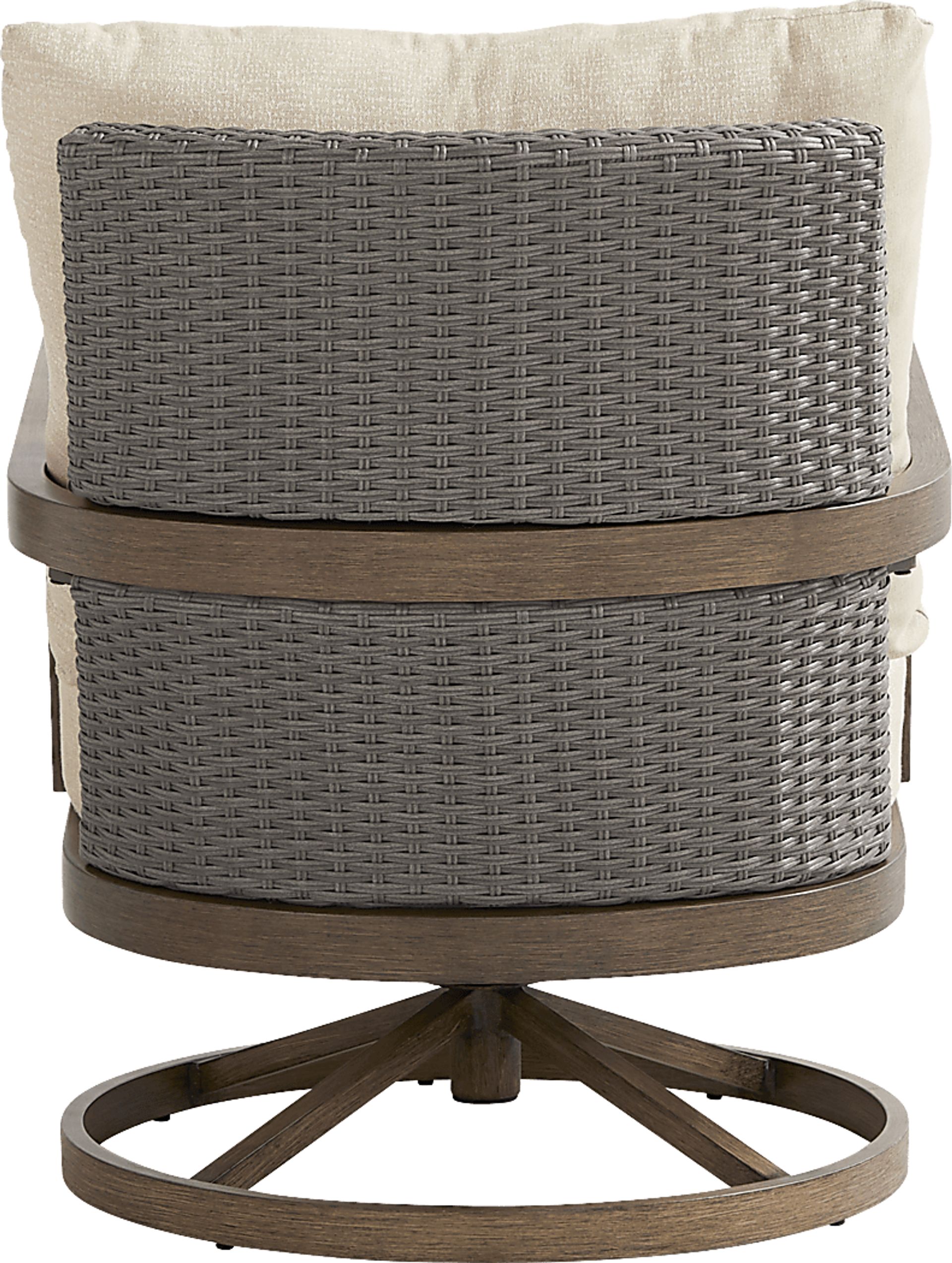 Point Reyes Brown Outdoor Swivel Rocker Chair - Image 3