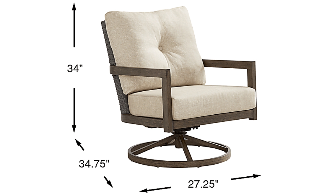Point Reyes Brown Outdoor Swivel Rocker Chair