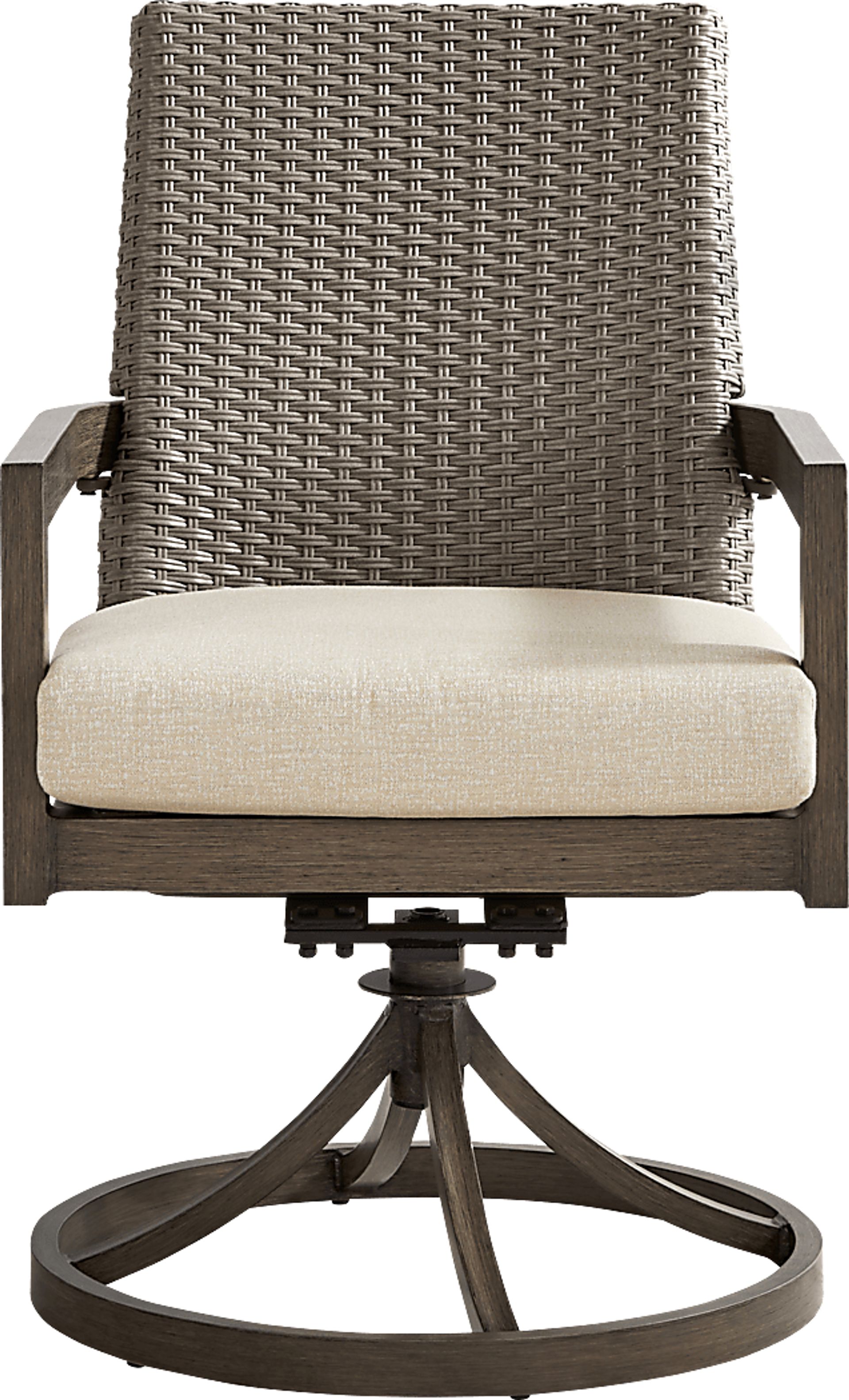 Point Reyes Brown Outdoor Swivel Rocker Dining Chair - Image 2