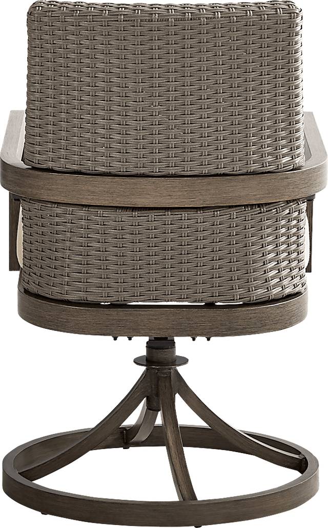 Point Reyes Brown Outdoor Swivel Rocker Dining Chair - Thumbnail - Image 3