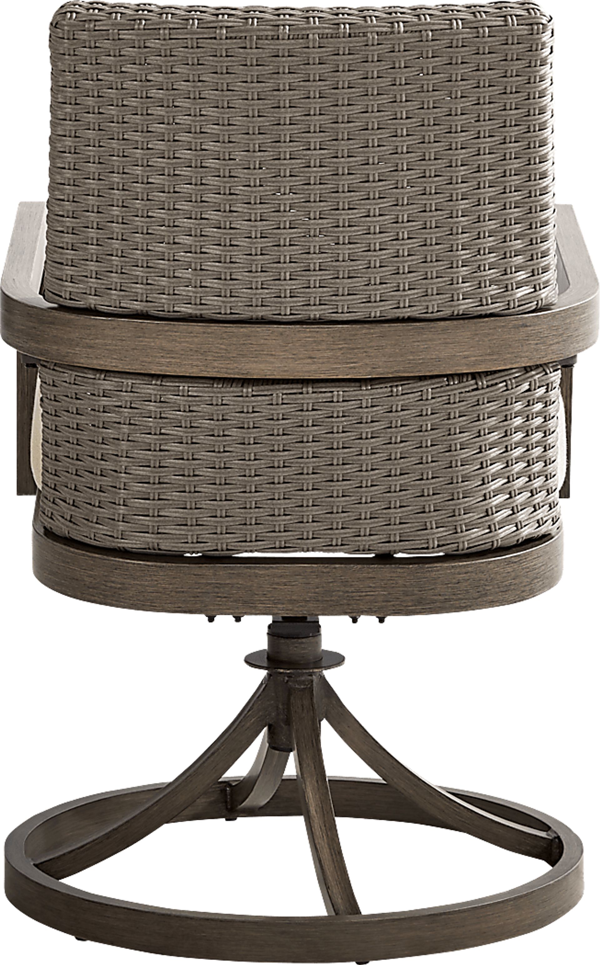 Point Reyes Brown Outdoor Swivel Rocker Dining Chair - Image 3