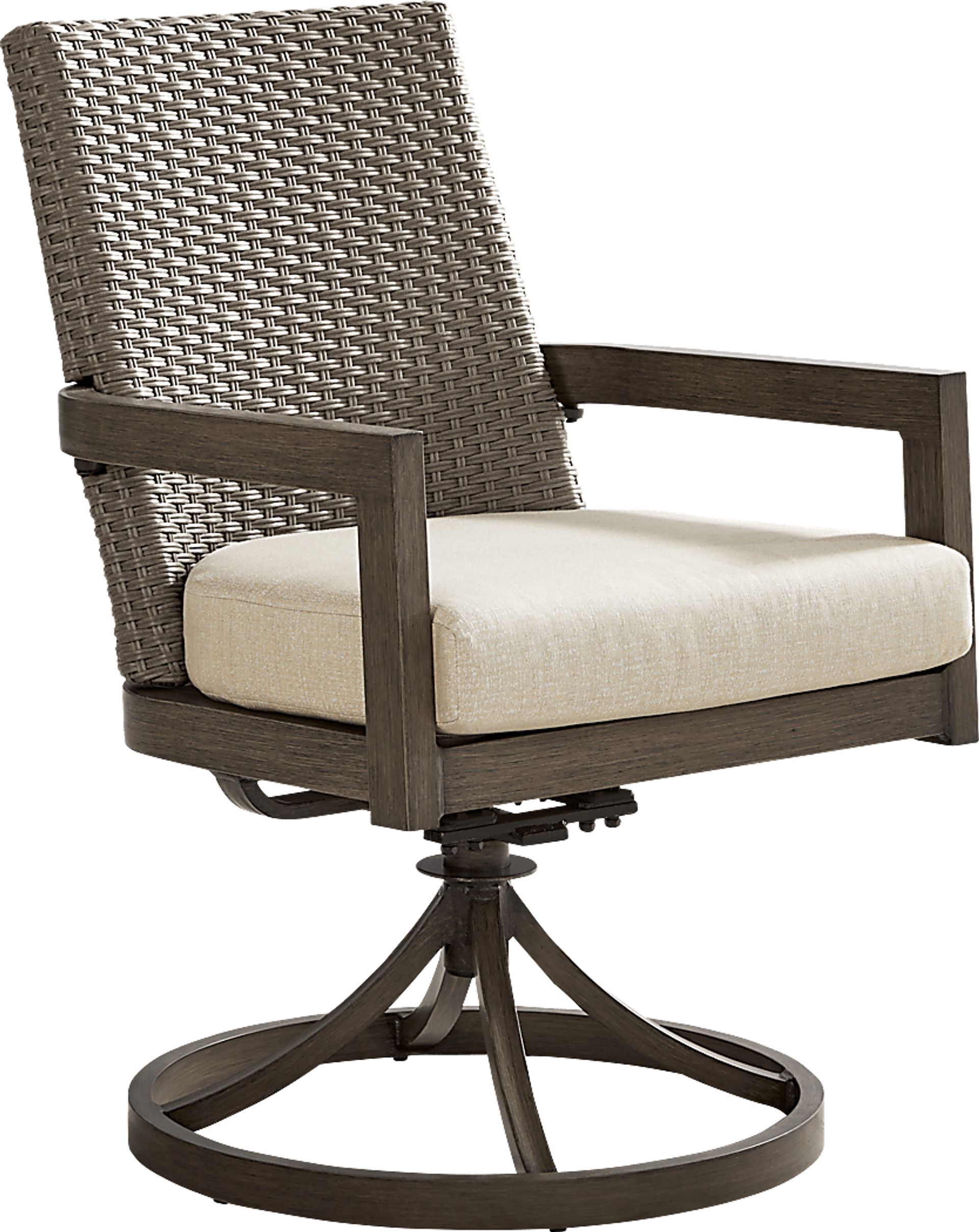 Point Reyes Brown Outdoor Swivel Rocker Dining Chair - Image 1