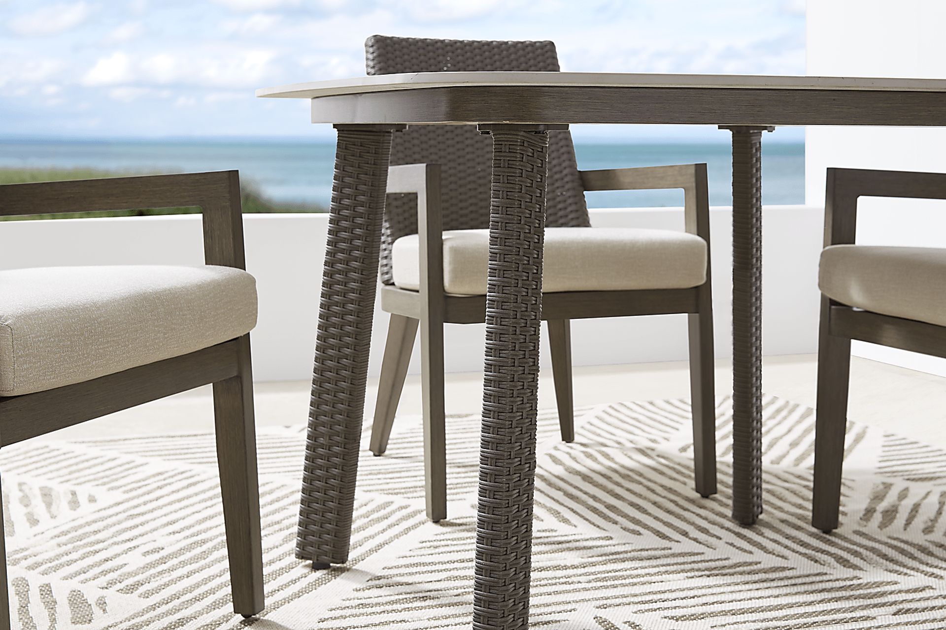 Point Reyes Brown Square Outdoor Dining Table - Image 4