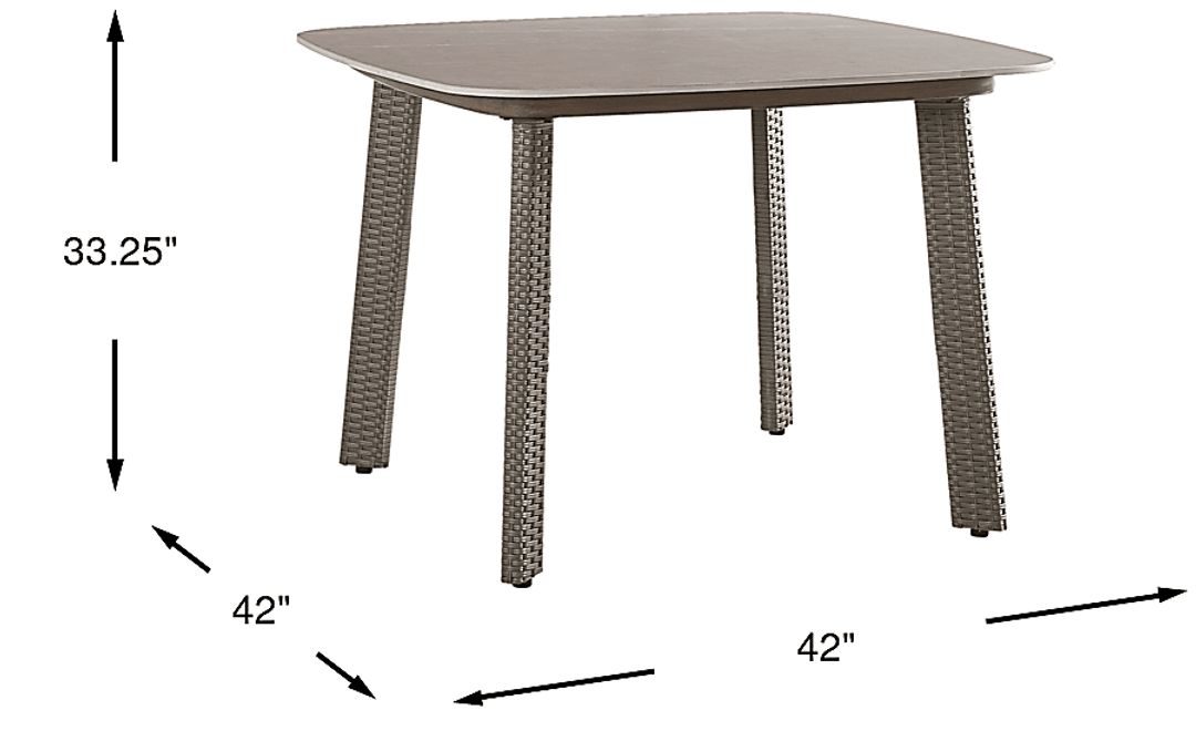 Point Reyes Brown Square Outdoor Dining Table