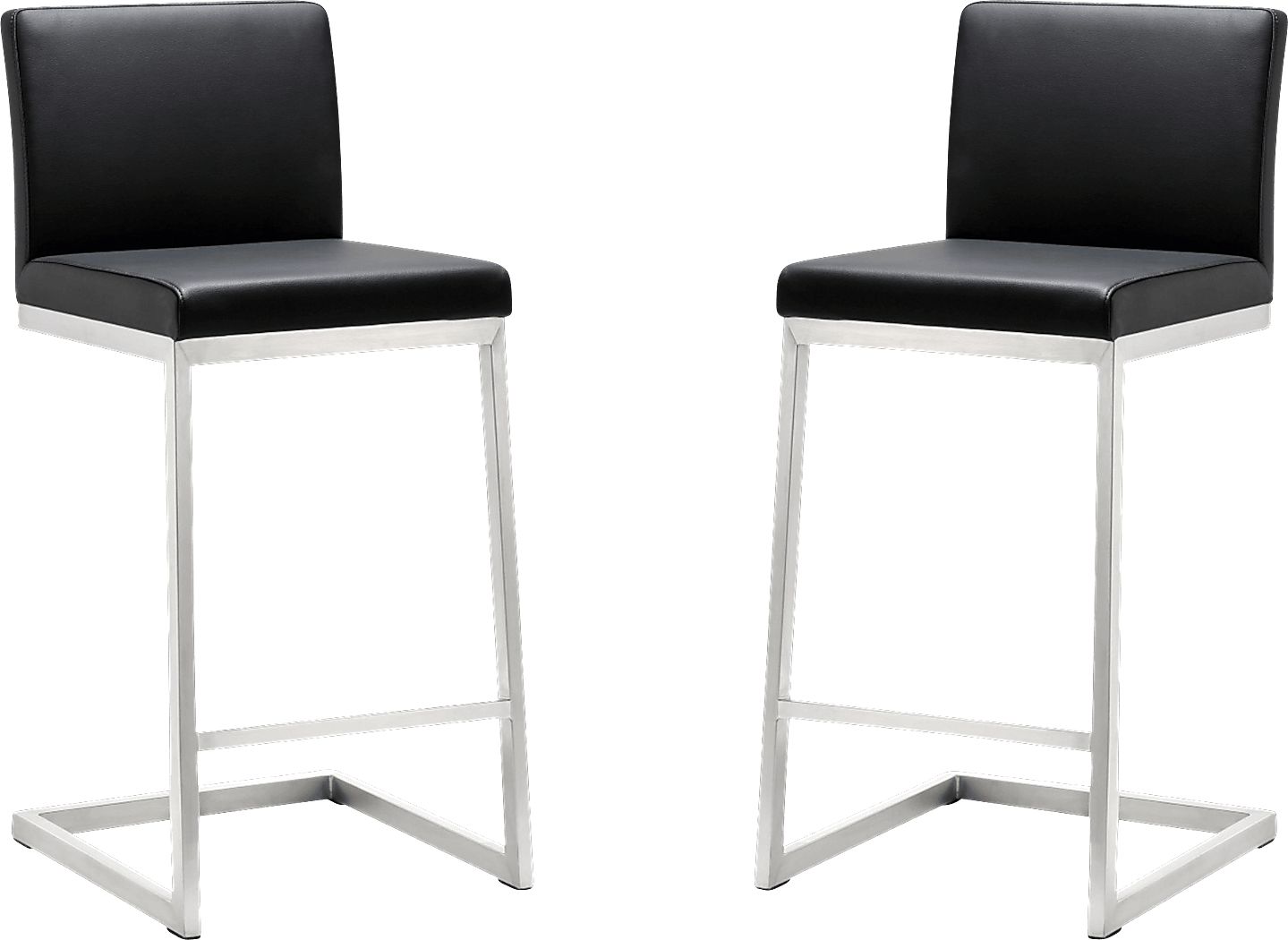 Polaris Black Counter Height Stool, Set of 2