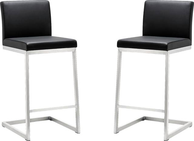 Polaris Black Counter Height Stool, Set of 2 - Thumbnail - Image 1