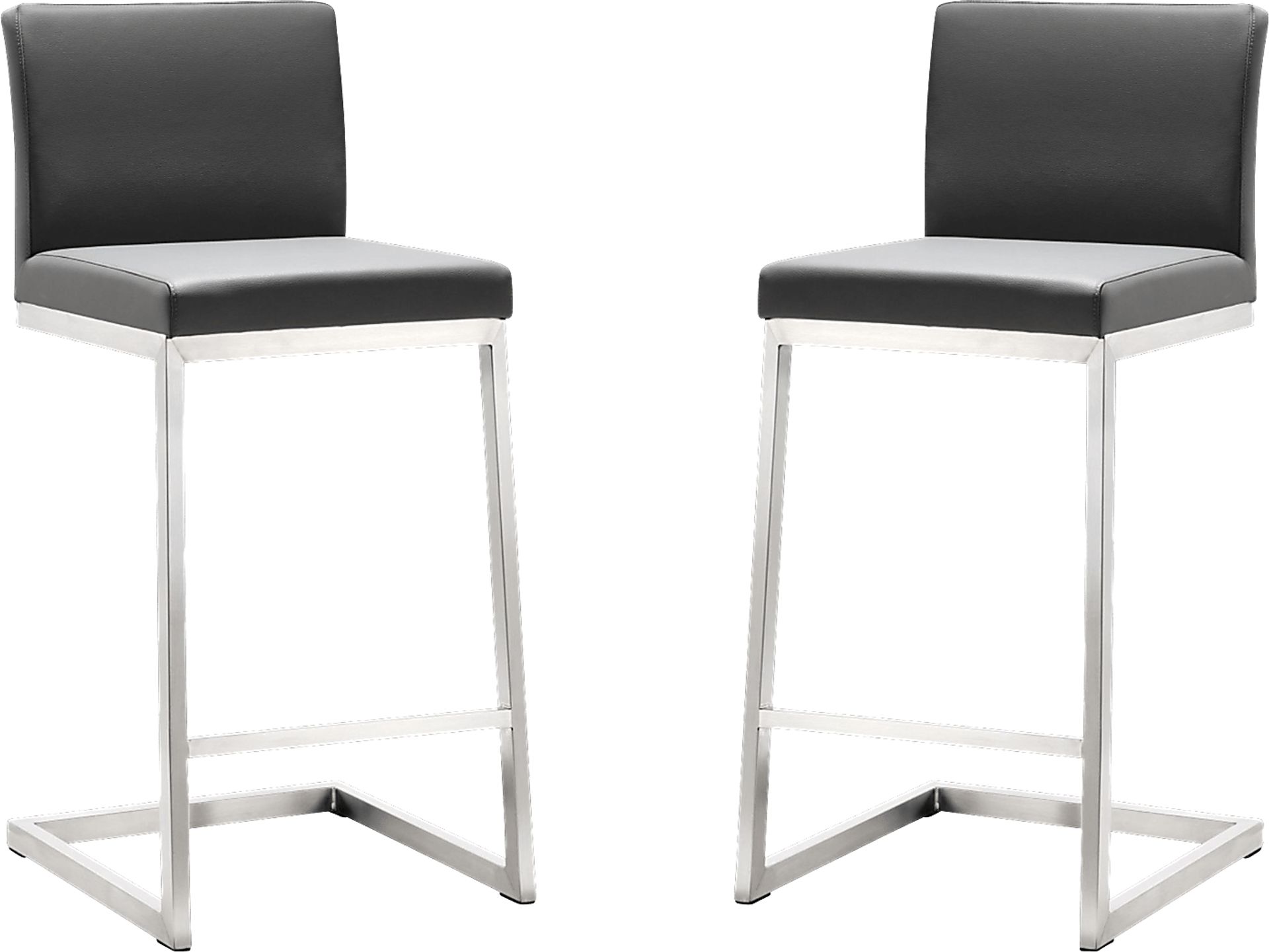 Polaris Gray Counter Height Stool, Set of 2 - Image 1