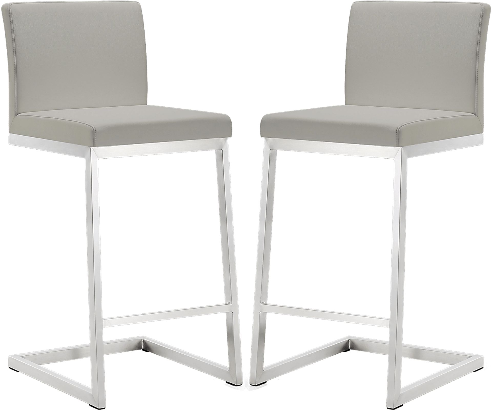 Polaris Light Gray Counter Height Stool, Set of 2 - Image 1