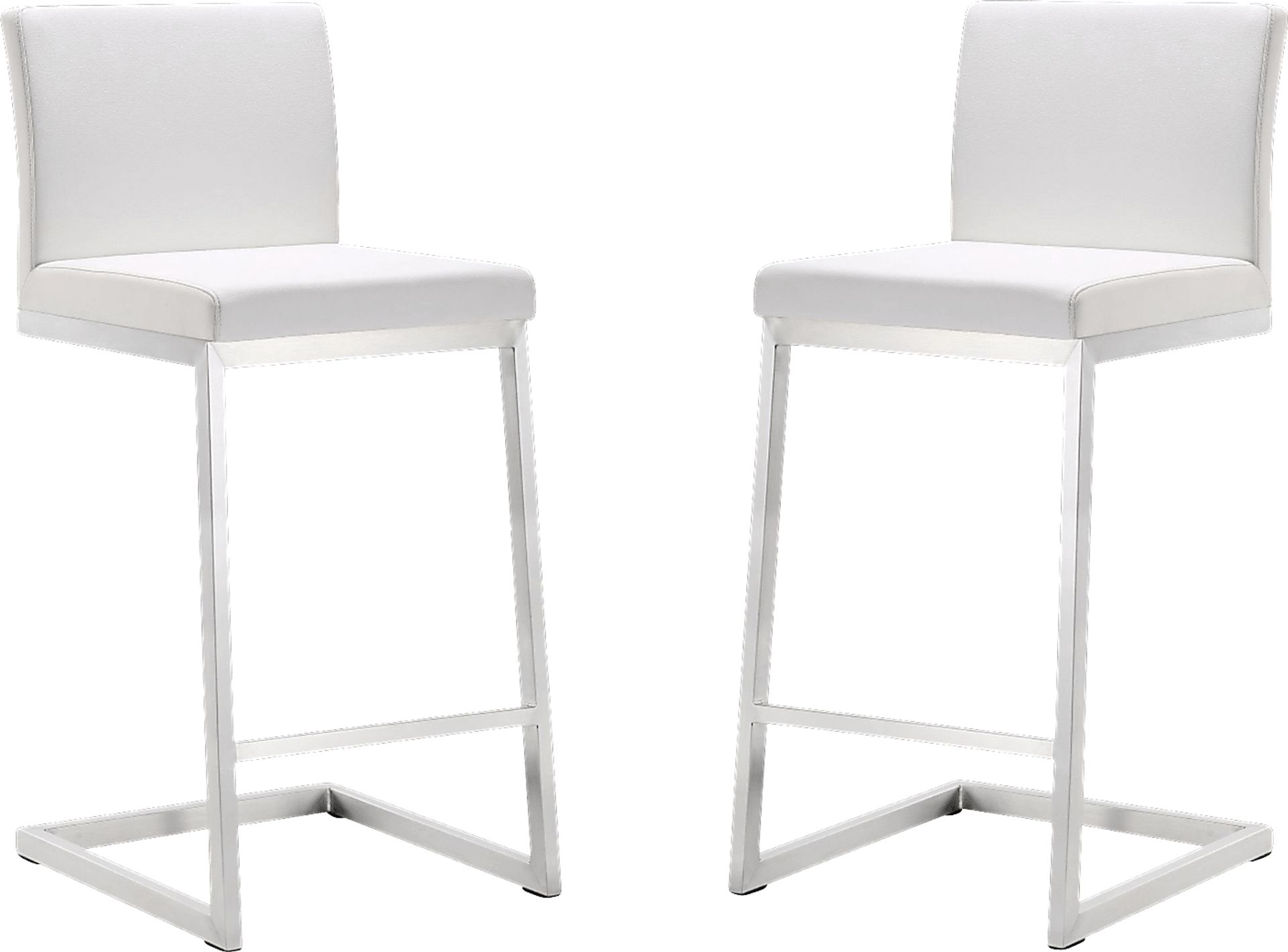 Polaris White Counter Height Stool, Set of 2 - Image 1