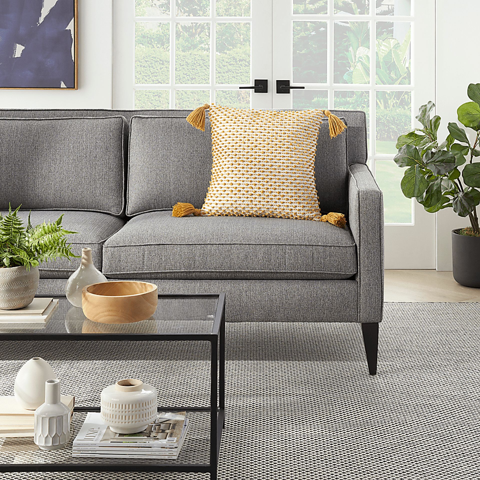 Pollenfur Yellow Indoor/Outdoor Accent Pillow - Image 2