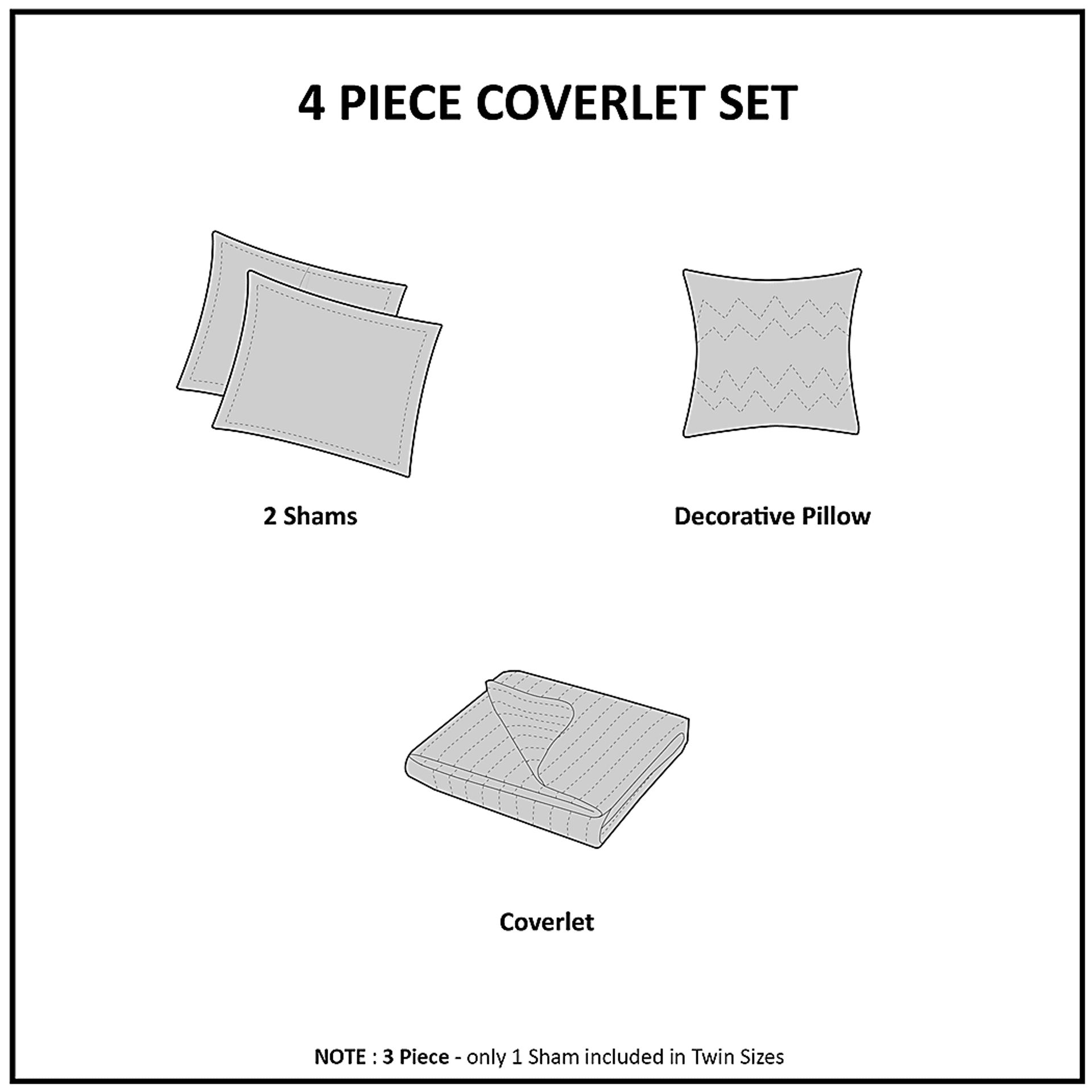 Polymnia Blue 4 Pc King/California King Coverlet Set - Image 5