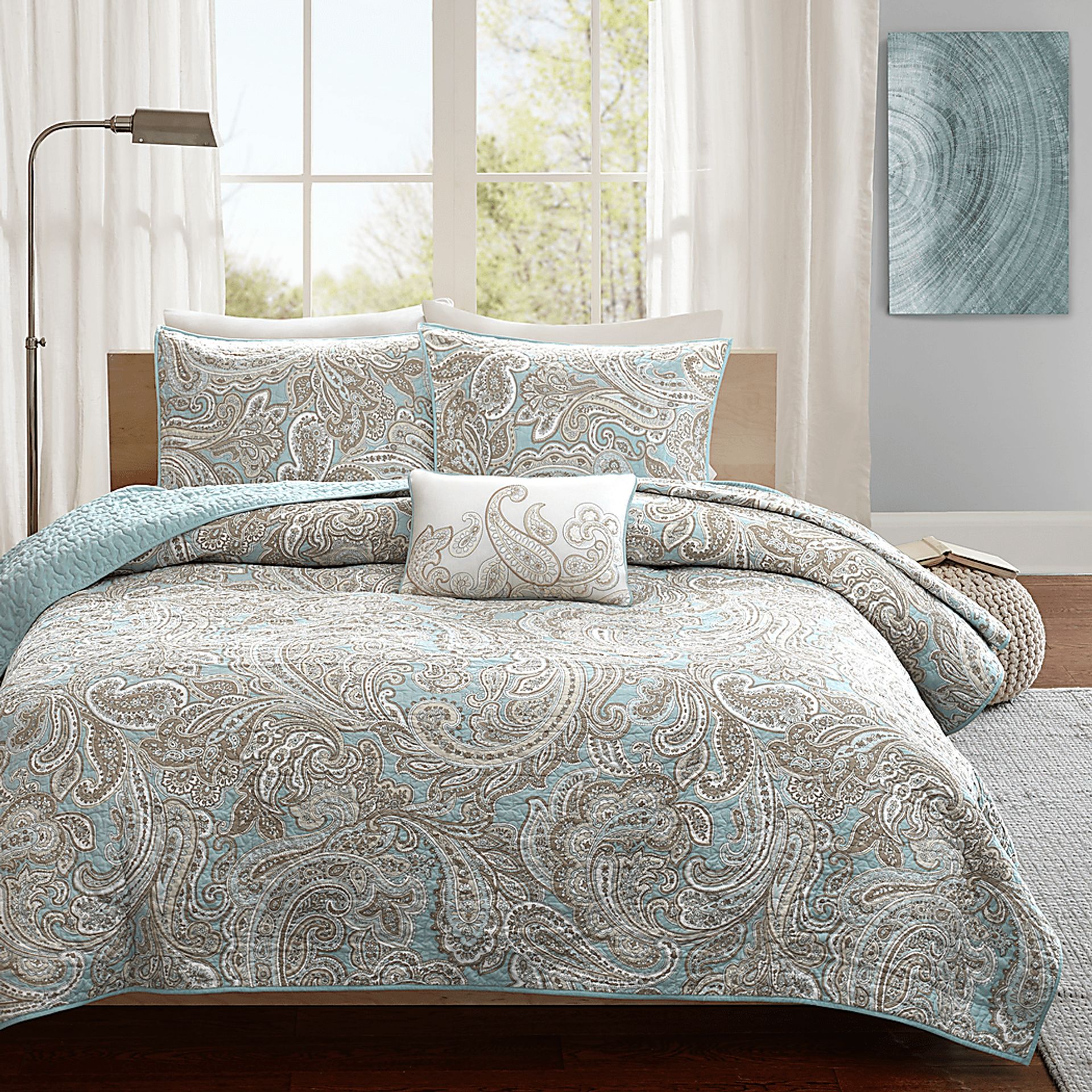 Polymnia Blue 4 Pc King/California King Coverlet Set - Image 6