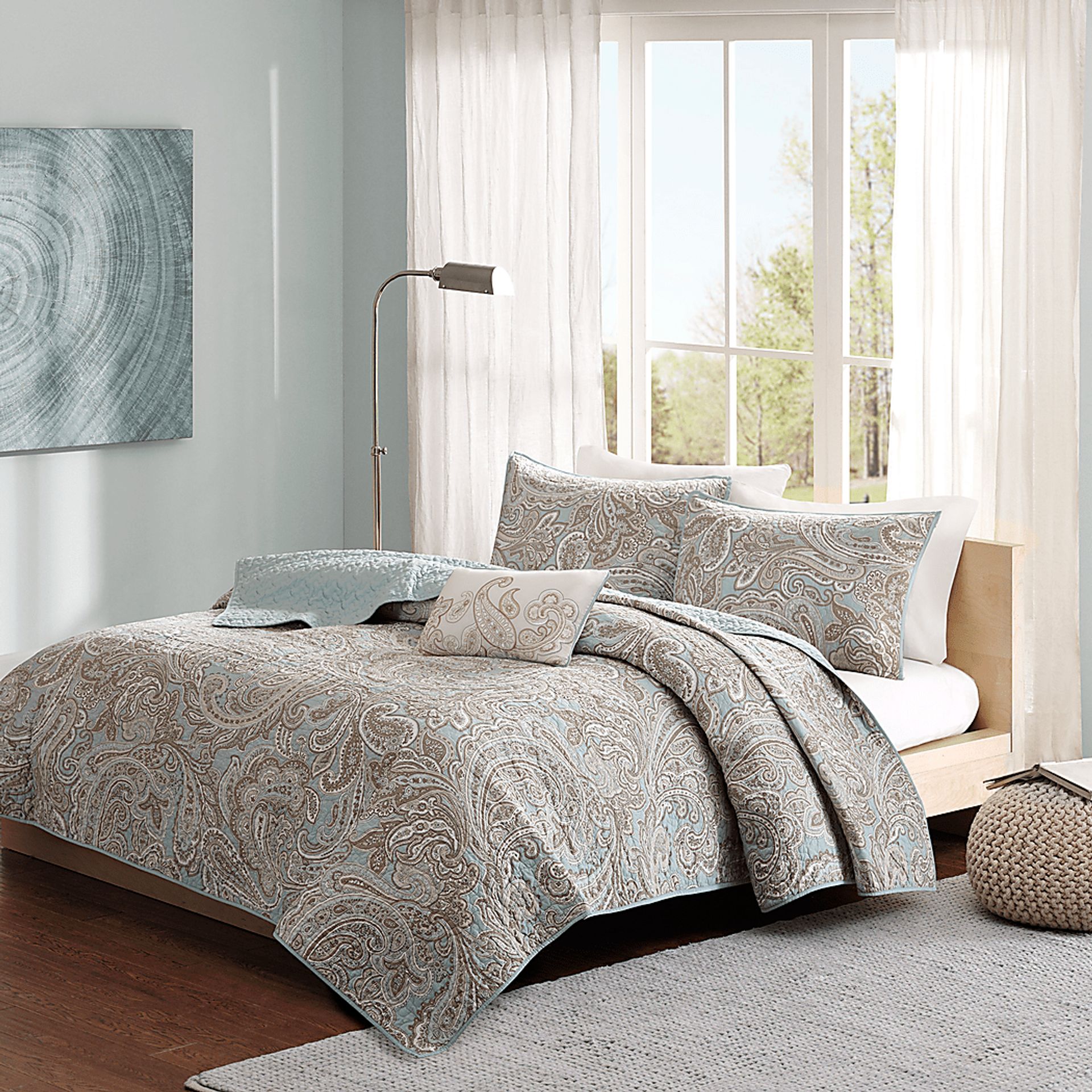 Polymnia Blue 4 Pc King/California King Coverlet Set - Image 1