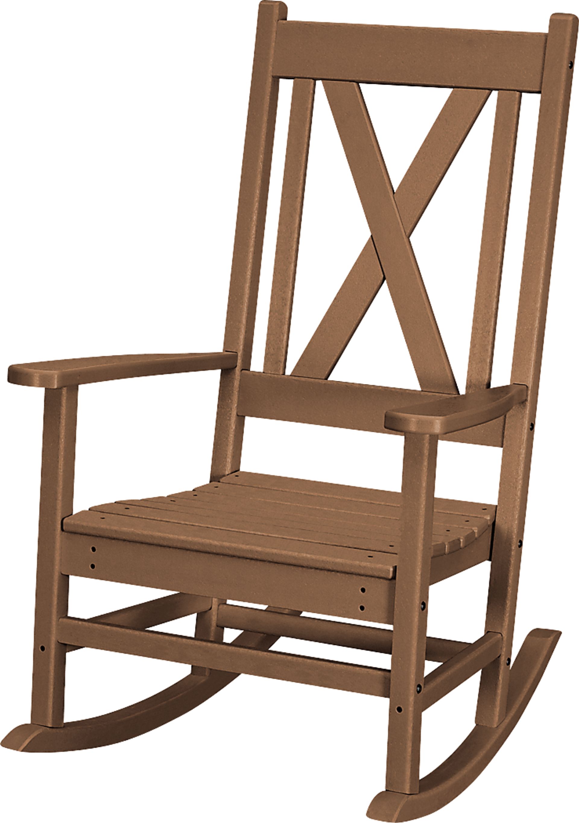 POLYWOOD Braxton Brown Outdoor Rocking Chair - Image 1