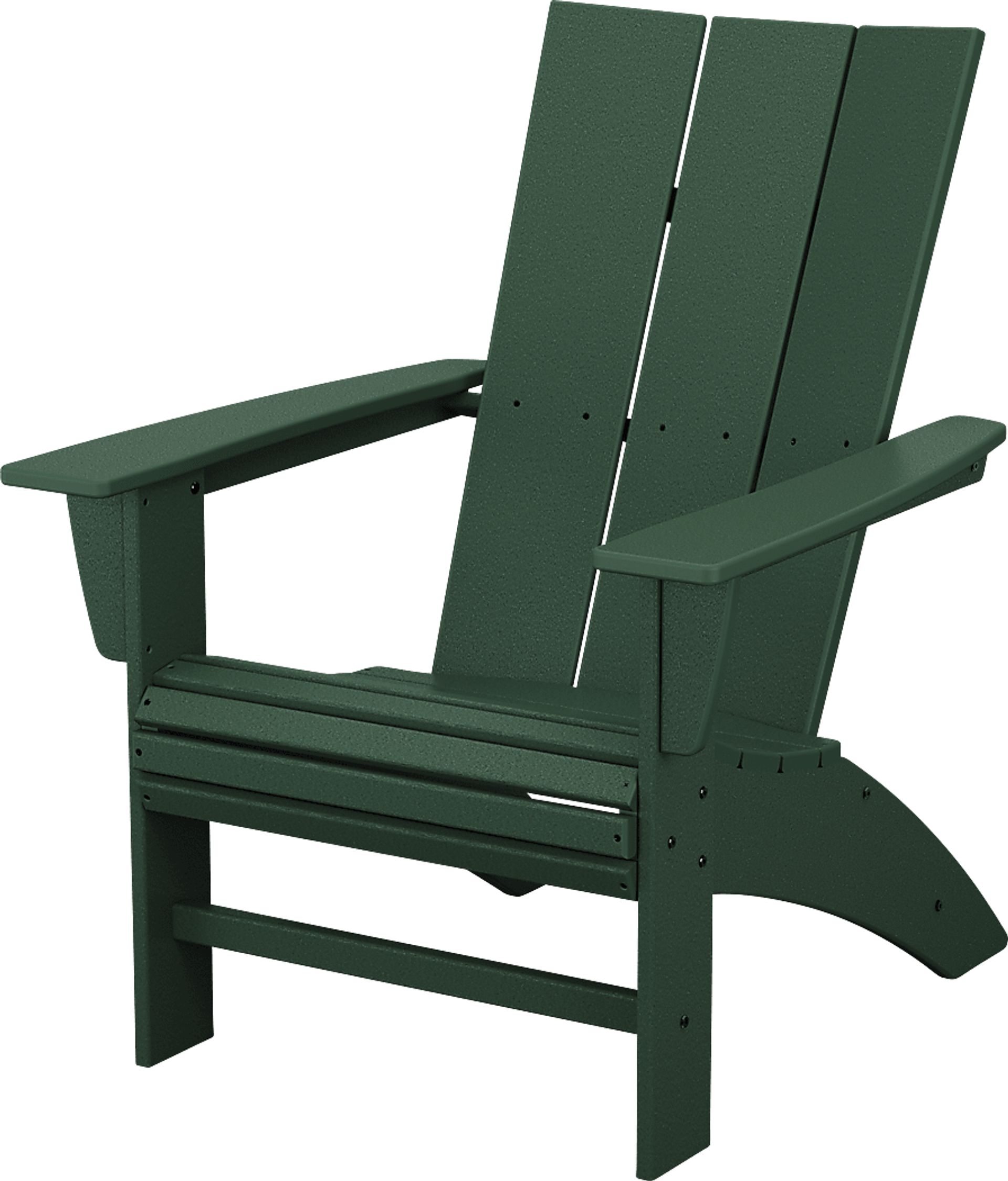 POLYWOOD Modern Green Outdoor Curveback Adirondack Chair - Image 1