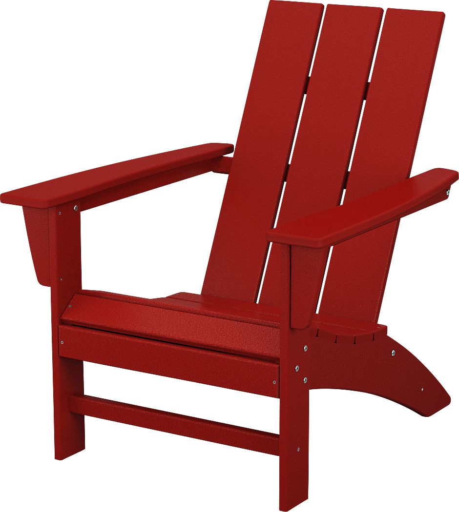 Polywood Modern Red Colors Synthetic Fabric Outdoor Chair Rooms To Go   Polywood Modern Red Outdoor Adirondack Chair 70362024 Image Item