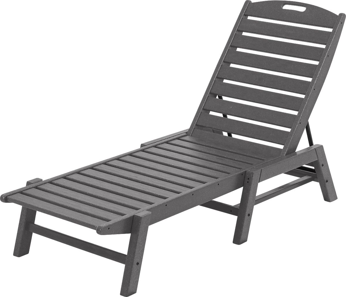 Polywood Nautical Gray Synthetic Fabric Outdoor Chaise Rooms to Go