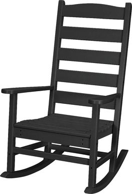 POLYWOOD Shaker Black Outdoor Rocking Chair