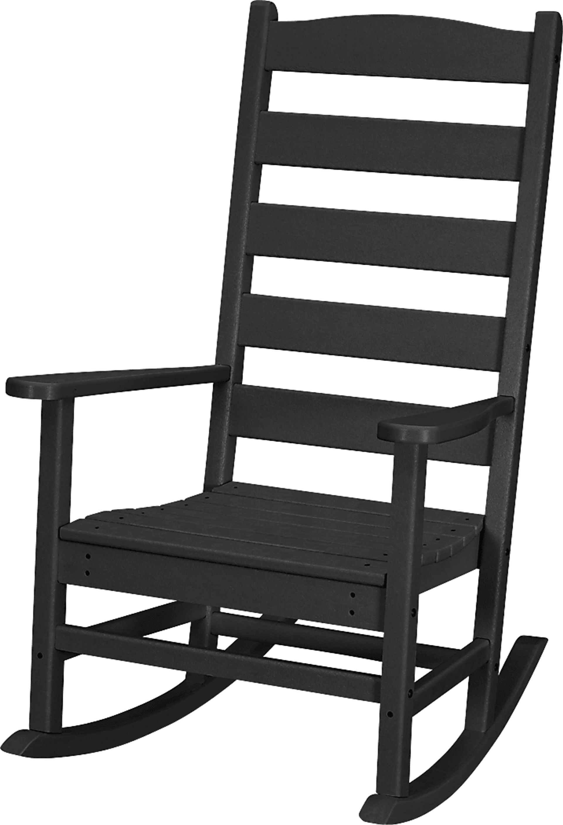 POLYWOOD Shaker Black Outdoor Rocking Chair - Image 1