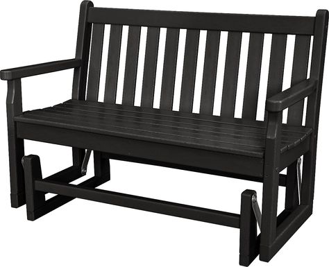 POLYWOOD Traditional Black Outdoor Glider