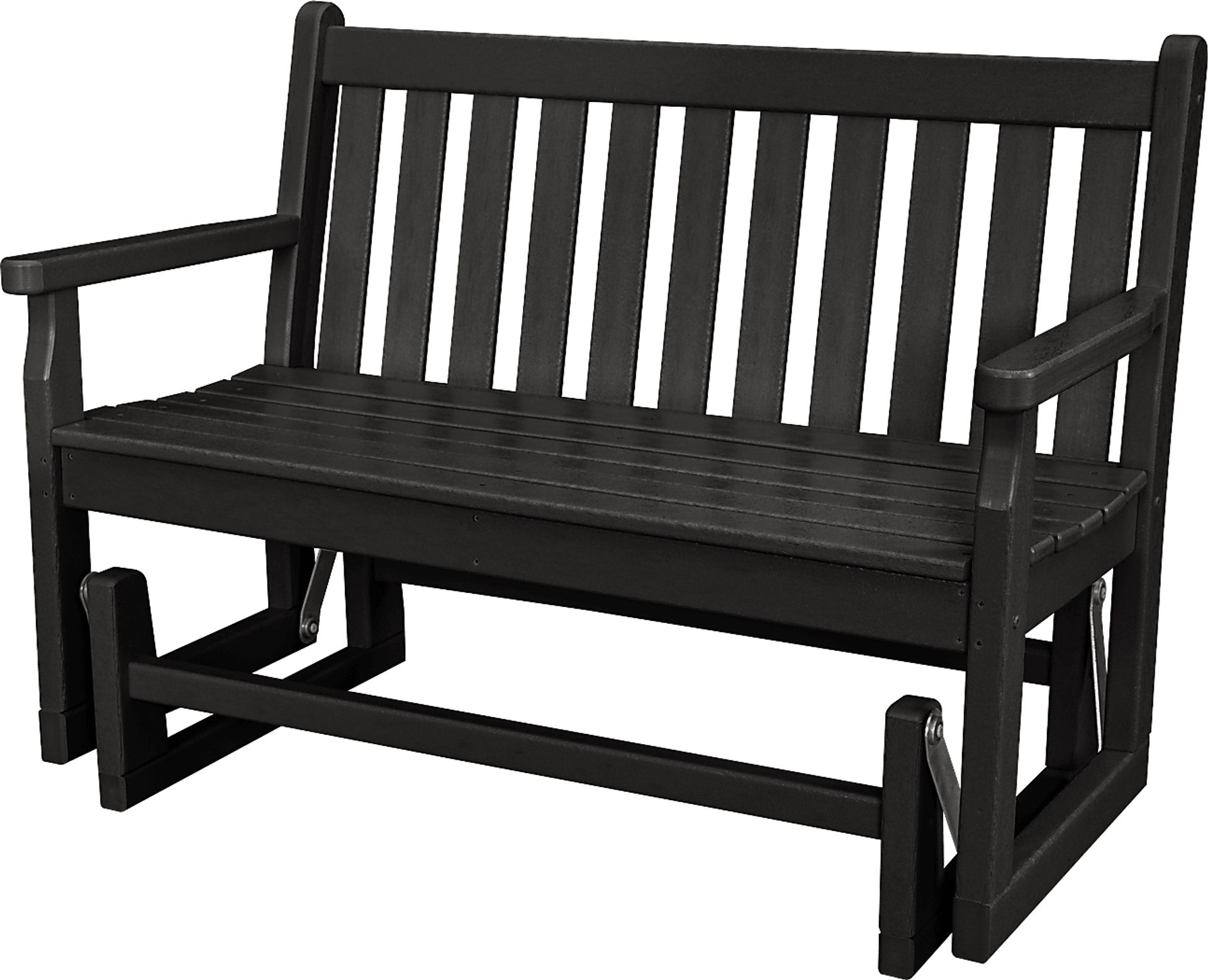 POLYWOOD Traditional Black Outdoor Glider - Image 1