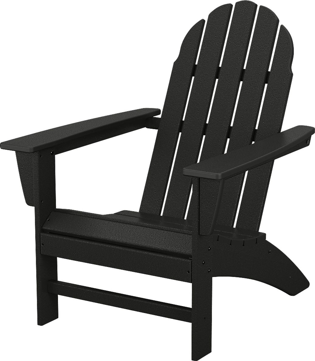 POLYWOOD Vineyard Black Outdoor Adirondack Chair