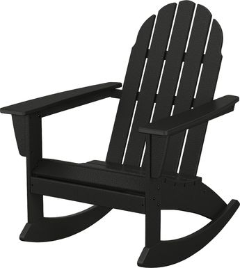 POLYWOOD Vineyard Black Outdoor Rocking Chair