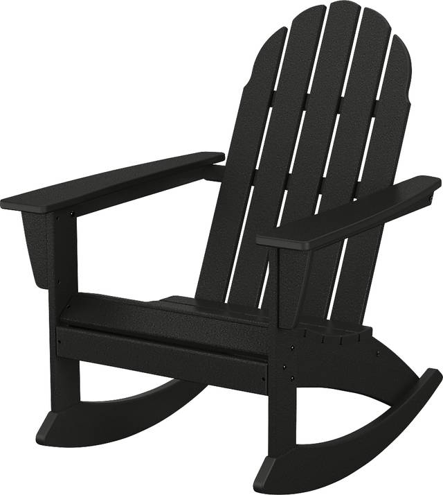 POLYWOOD Vineyard Black Outdoor Rocking Chair - Thumbnail - Image 1