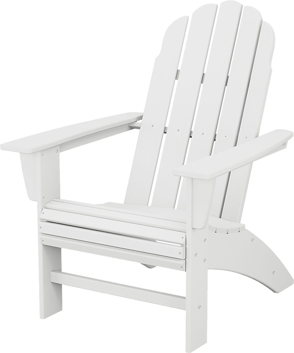 POLYWOOD Vineyard White Outdoor Curveback Adirondack Chair