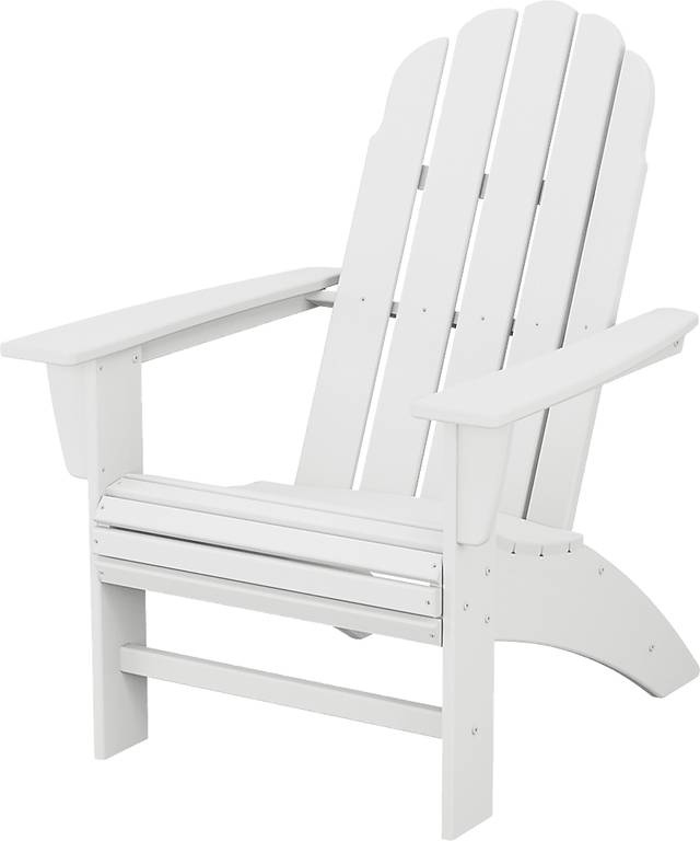 POLYWOOD Vineyard White Outdoor Curveback Adirondack Chair - Thumbnail - Image 1