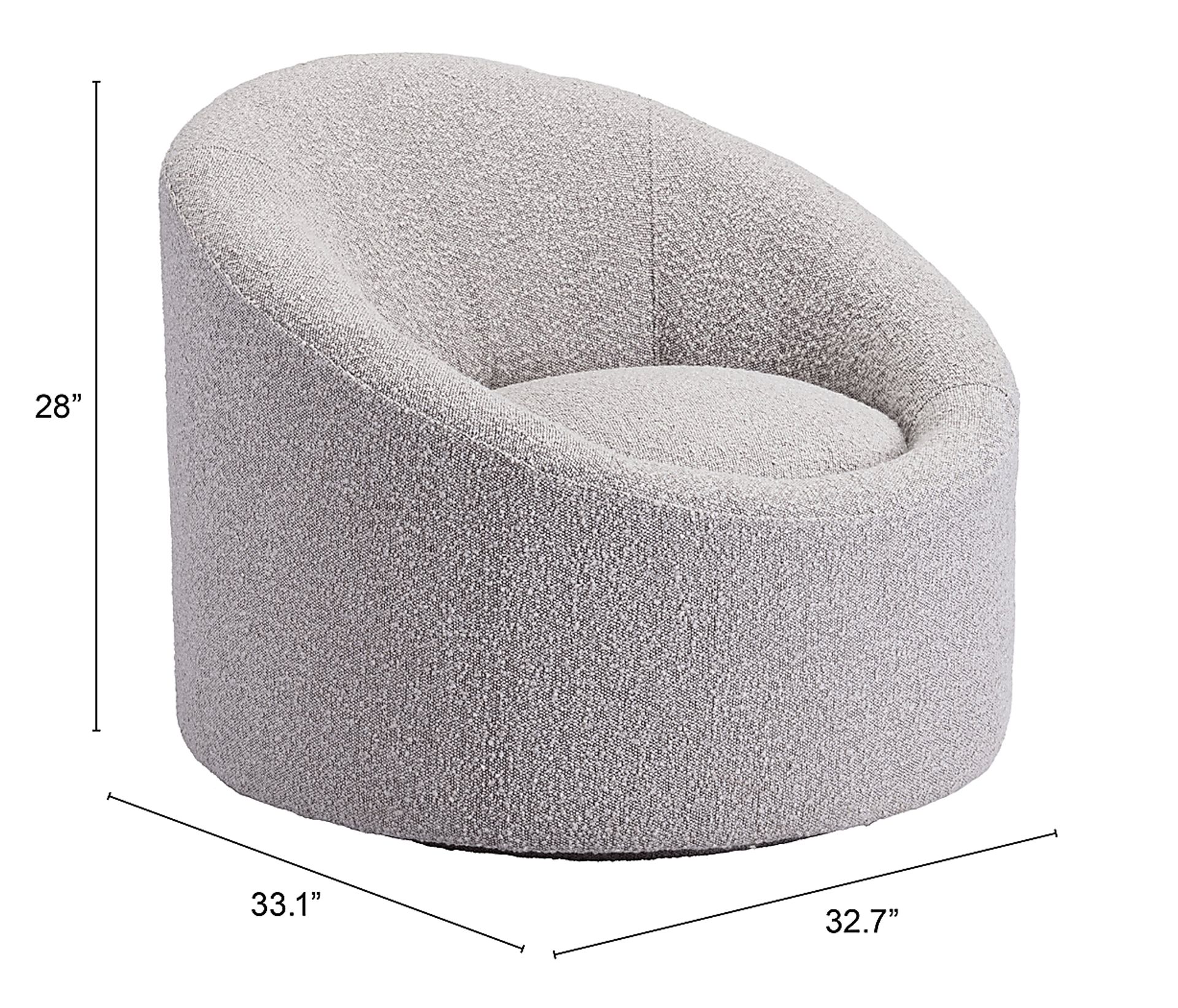Pommesse Gray Accent Chair - Image 3