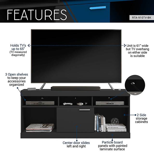 Ponodon Black 61in. Console - Thumbnail - Image 3