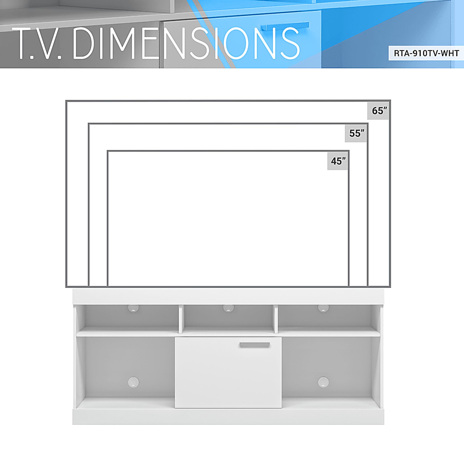 Ponodon White 61in. Console - Image 5