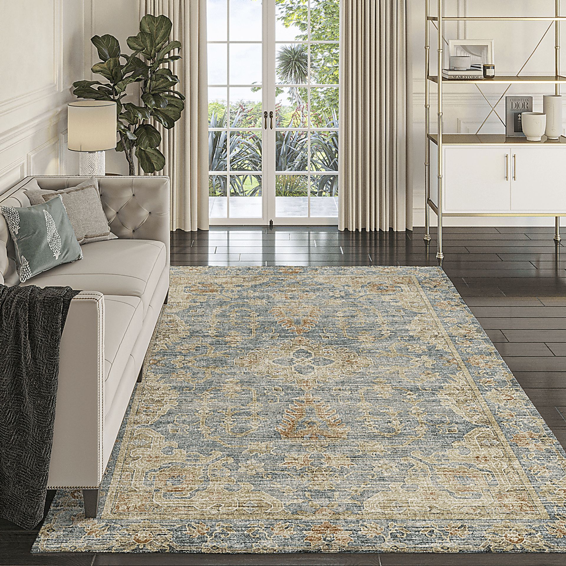 Ponpowa Teal 5' x 7'6 Rug - Image 2