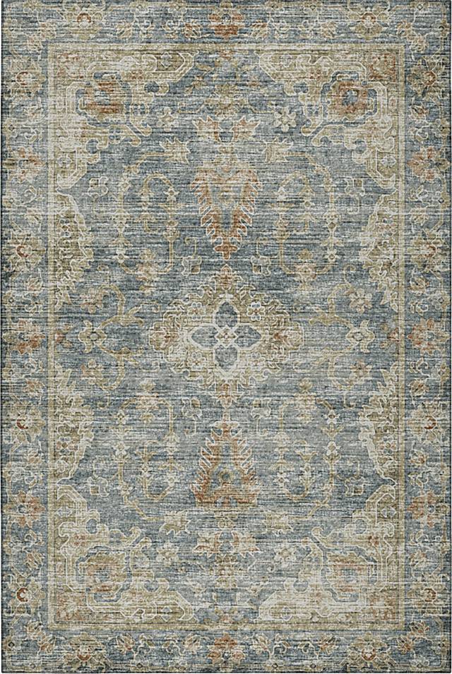 Ponpowa Teal 5' x 7'6 Rug - Thumbnail - Image 1