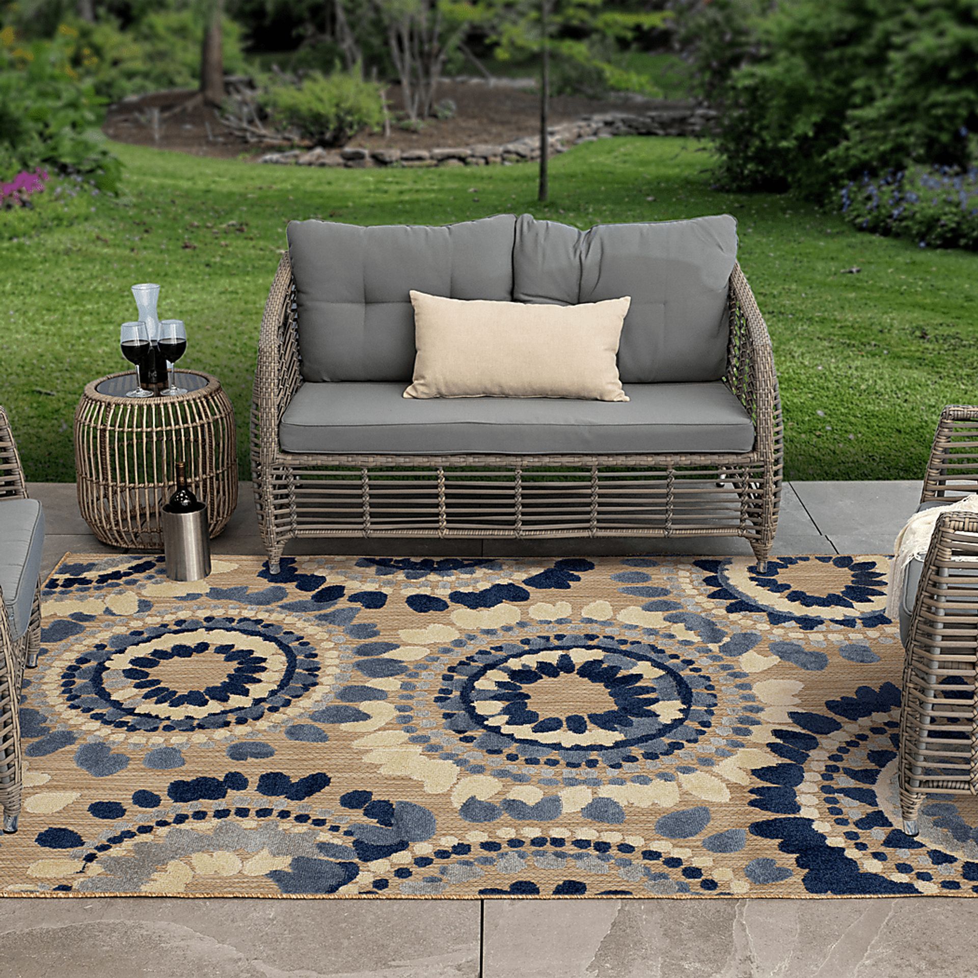 Ponsard Coast Blue 7'10 x 10' Indoor/Outdoor Rug - Image 2