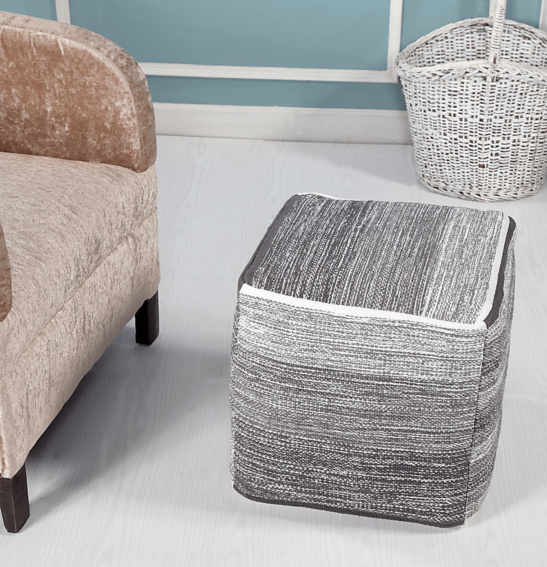 Dovepost Gray Pouf - Image 5