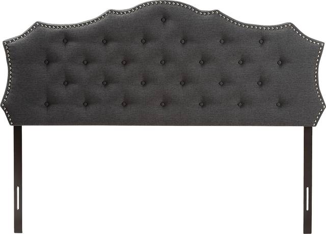 Poppleton Charcoal Queen Upholstered Headboard - Thumbnail - Image 1