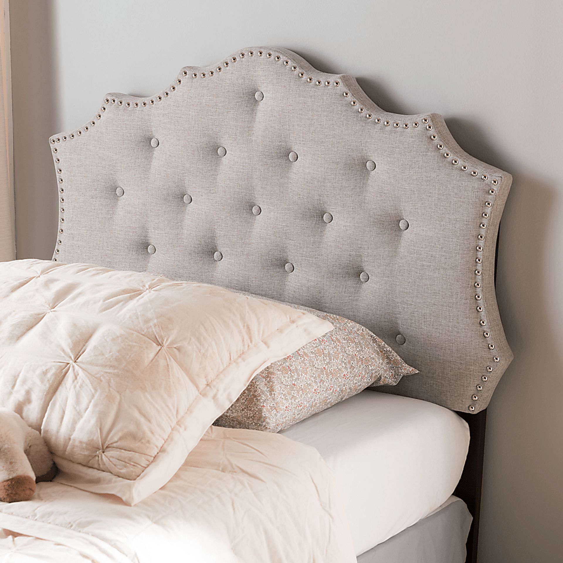 Poppleton Gray Full Upholstered Headboard - Image 2
