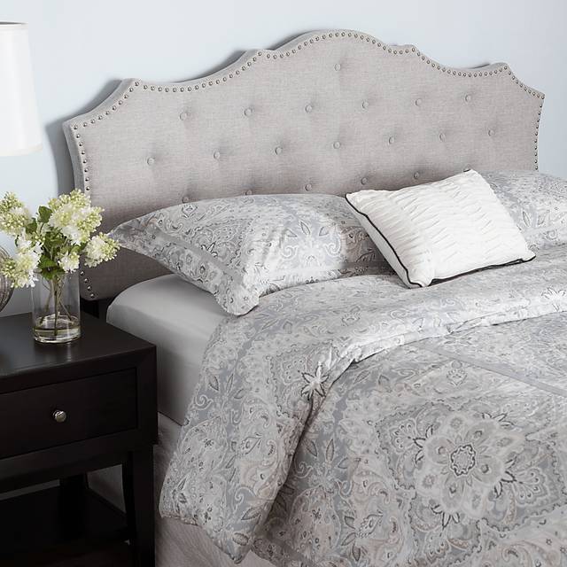 Poppleton Gray King Upholstered Headboard - Thumbnail - Image 2